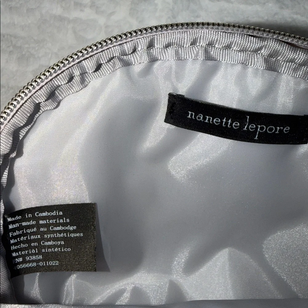 🆕 NANETTE LEPORE Pink Cosmetic Bag Logo Clutch Makeup Pouch Travel Case